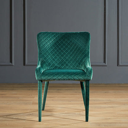 Contemporary Luxury Square Velvet Solid Wood Frame Dining Chair Wingback For Dining Room