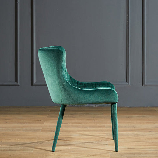 Contemporary Luxury Square Velvet Solid Wood Frame Dining Chair Wingback For Dining Room