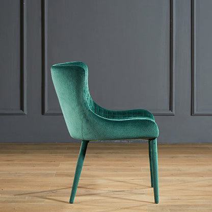 Contemporary Luxury Square Velvet Solid Wood Frame Dining Chair Wingback For Dining Room