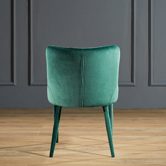 Contemporary Luxury Square Velvet Solid Wood Frame Dining Chair Wingback For Dining Room