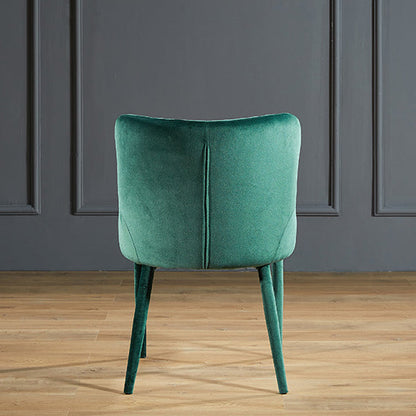 Contemporary Luxury Square Velvet Solid Wood Frame Dining Chair Wingback For Dining Room