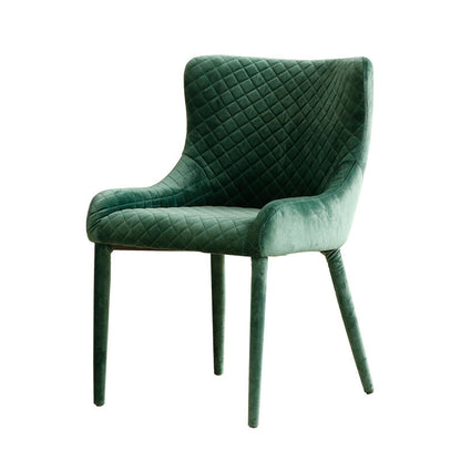 Contemporary Luxury Square Velvet Solid Wood Frame Dining Chair Wingback For Dining Room