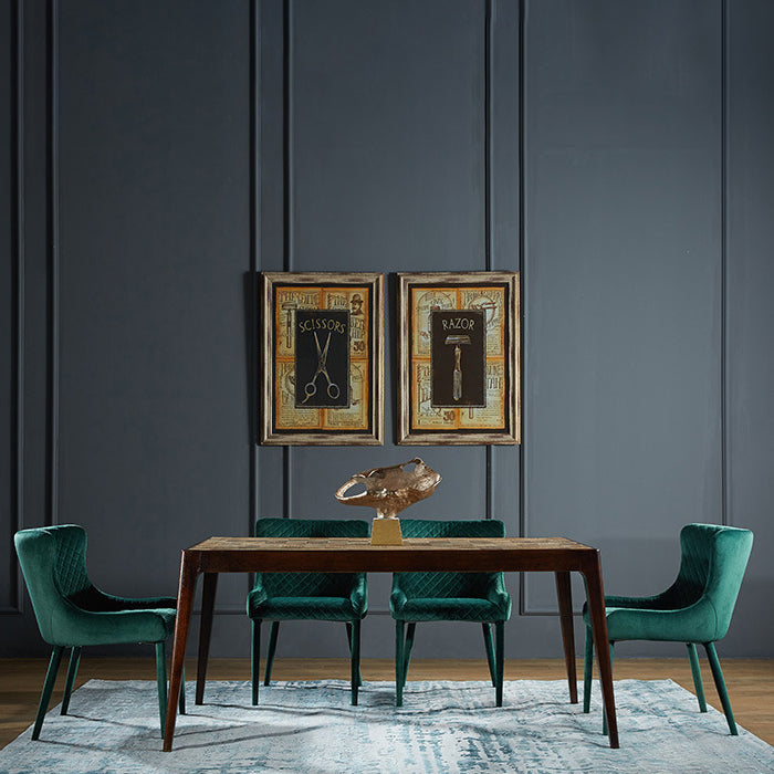 Contemporary Luxury Square Velvet Solid Wood Frame Dining Chair Wingback For Dining Room