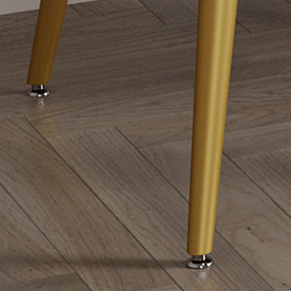 Contemporary Luxury Square Velvet Upholstered Metal Vanity Stool Pillow Backrest Armrest For Bedroom