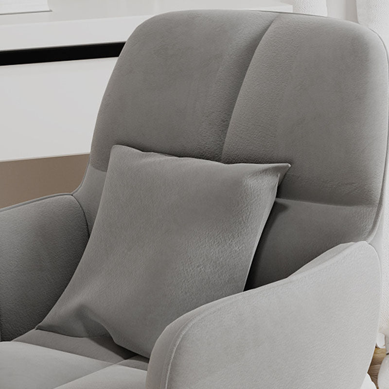 Contemporary Luxury Square Velvet Upholstered Metal Vanity Stool Pillow Backrest Armrest For Bedroom