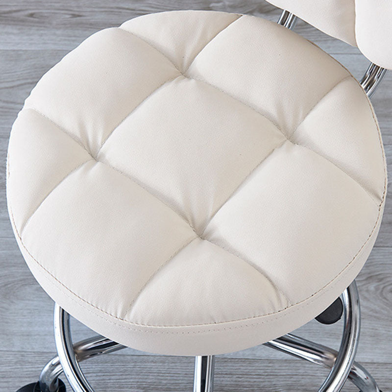 Contemporary Simplicity Round Tech Fabric Metal Swivel Height Adjustable Bar Stool Backrest For Dining Room