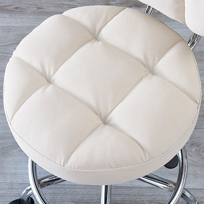 Contemporary Simplicity Round Tech Fabric Metal Swivel Height Adjustable Bar Stool Backrest For Dining Room