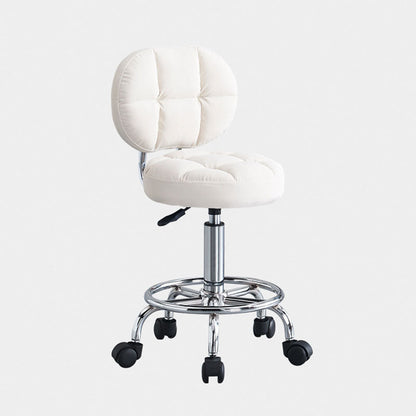 Contemporary Simplicity Round Tech Fabric Metal Swivel Height Adjustable Bar Stool Backrest For Dining Room