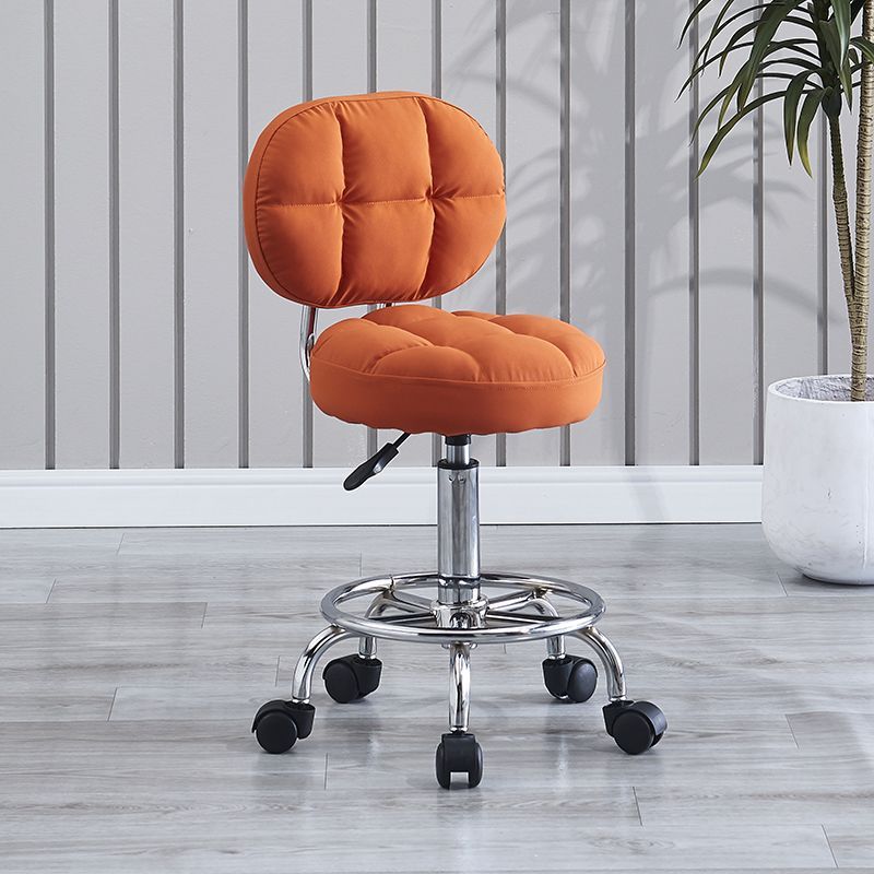 Contemporary Simplicity Round Tech Fabric Metal Swivel Height Adjustable Bar Stool Backrest For Dining Room