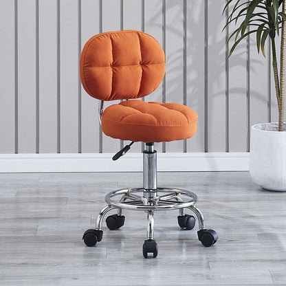 Contemporary Simplicity Round Tech Fabric Metal Swivel Height Adjustable Bar Stool Backrest For Dining Room