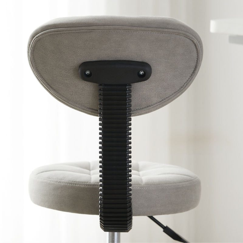 Contemporary Simplicity Round Faux Leather Metal Swivel Height Adjustable Bar Stool Backrest Footrest For Dining Room