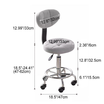 Contemporary Simplicity Round Faux Leather Metal Swivel Height Adjustable Bar Stool Backrest Footrest For Dining Room