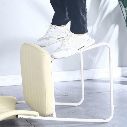 Contemporary Scandinavian Square Artificial Leather Carbon Steel Frame Stackable Vanity Stool Backrest For Bedroom