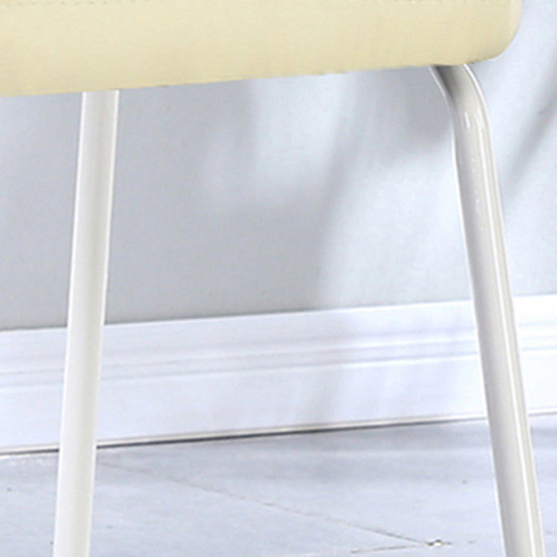 Contemporary Scandinavian Square Artificial Leather Carbon Steel Frame Stackable Vanity Stool Backrest For Bedroom