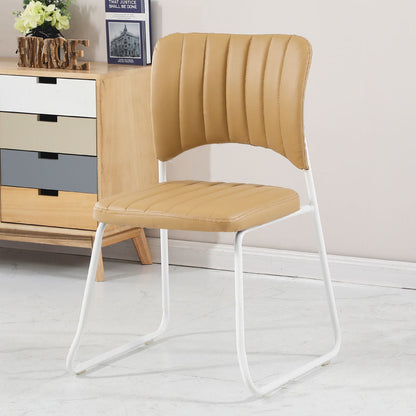 Contemporary Scandinavian Square Artificial Leather Carbon Steel Frame Stackable Vanity Stool Backrest For Bedroom