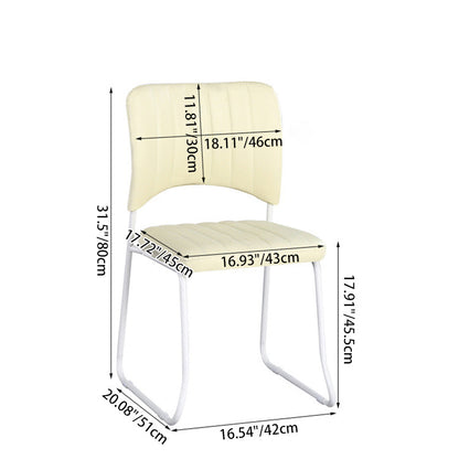 Contemporary Scandinavian Square Artificial Leather Carbon Steel Frame Stackable Vanity Stool Backrest For Bedroom