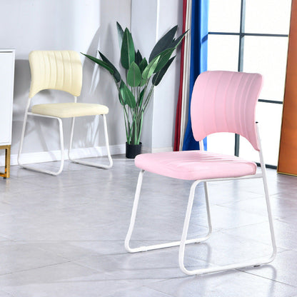 Contemporary Scandinavian Square Artificial Leather Carbon Steel Frame Stackable Vanity Stool Backrest For Bedroom