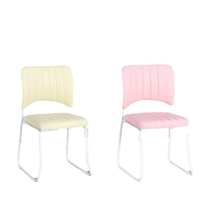 Contemporary Scandinavian Square Artificial Leather Carbon Steel Frame Stackable Vanity Stool Backrest For Bedroom