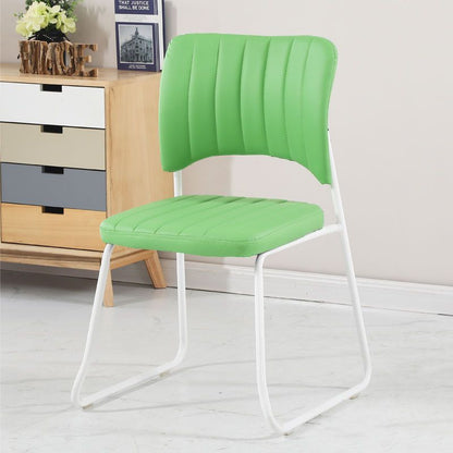 Contemporary Scandinavian Square Artificial Leather Carbon Steel Frame Stackable Vanity Stool Backrest For Bedroom