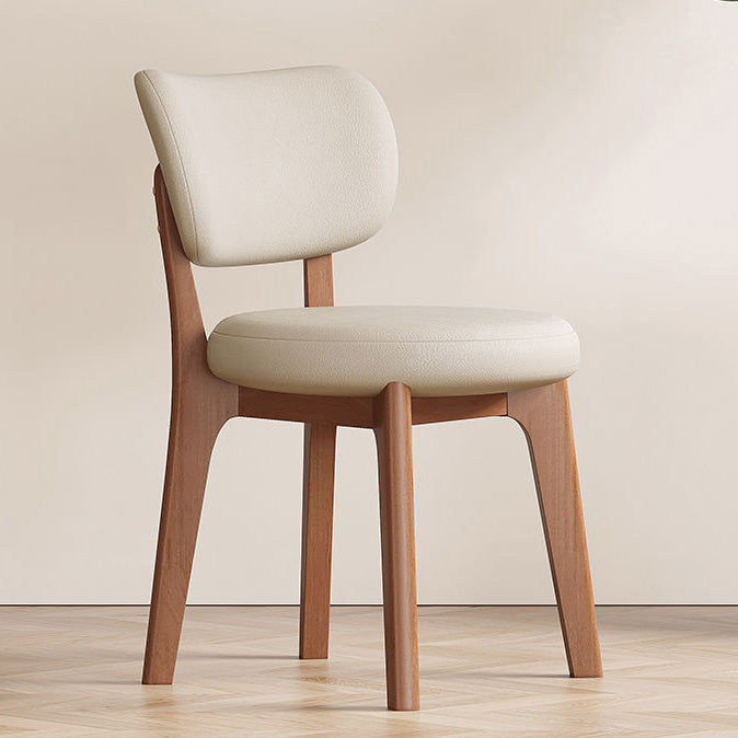 Contemporary Nordic Square Leather Solid Wood Frame Dining Chair Backrest For Dining Room