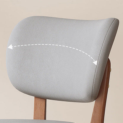 Contemporary Nordic Square Leather Solid Wood Frame Dining Chair Backrest For Dining Room