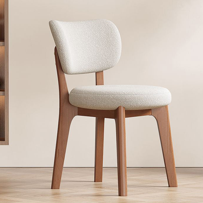 Contemporary Nordic Square Leather Solid Wood Frame Dining Chair Backrest For Dining Room