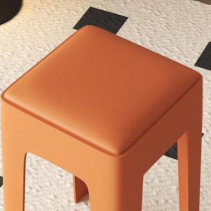 Contemporary Nordic Square Plastic Stackable Vanity Stool Backless For Bedroom