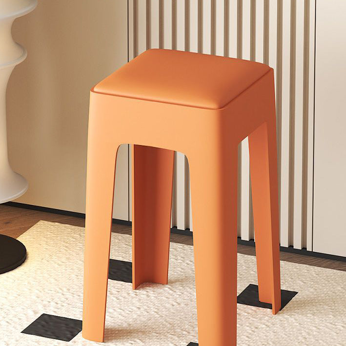 Contemporary Nordic Square Plastic Stackable Vanity Stool Backless For Bedroom