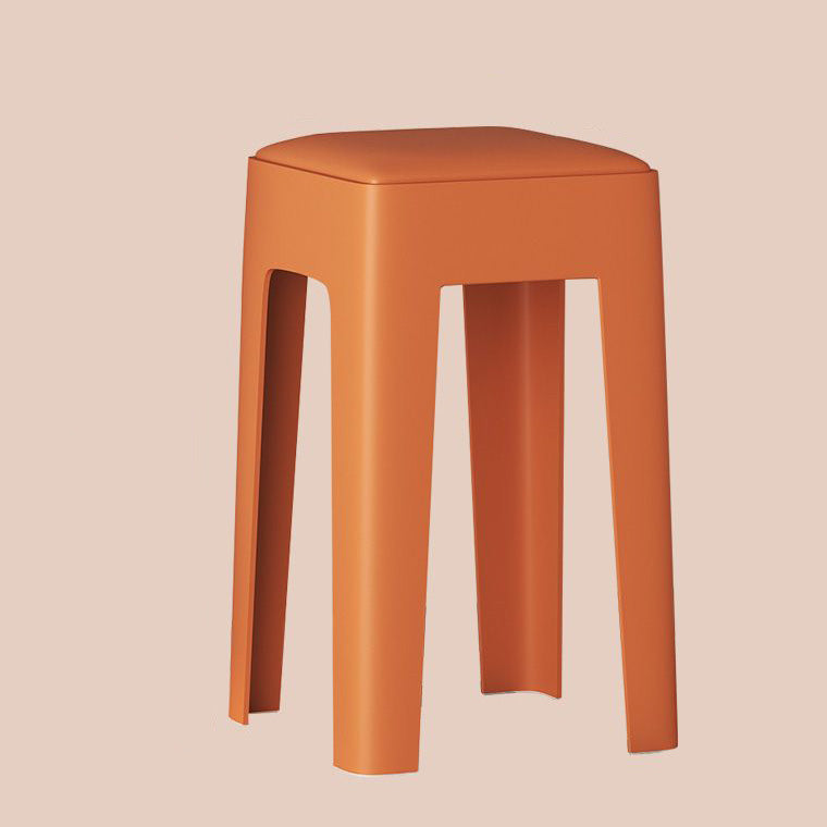 Contemporary Nordic Square Plastic Stackable Vanity Stool Backless For Bedroom