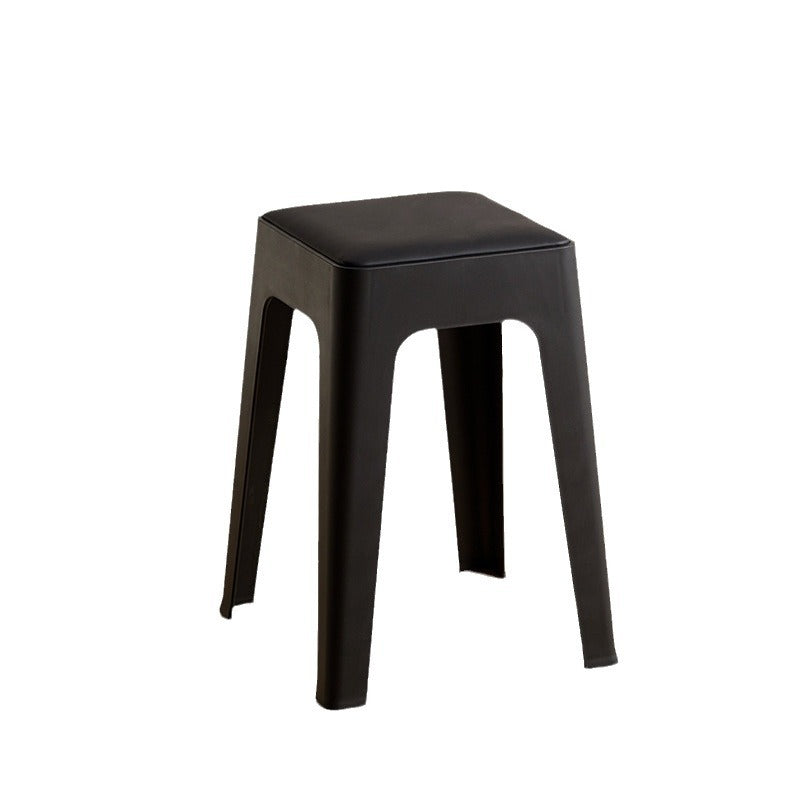 Contemporary Nordic Square Plastic Stackable Vanity Stool Backless For Bedroom