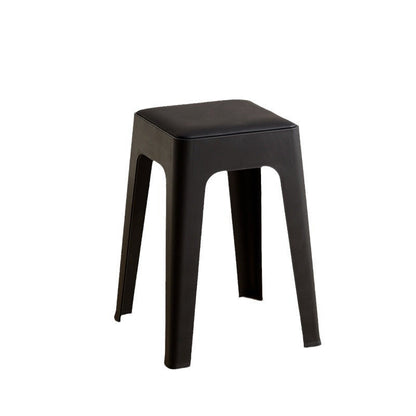 Contemporary Nordic Square Plastic Stackable Vanity Stool Backless For Bedroom