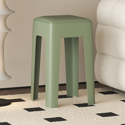 Contemporary Nordic Square Plastic Stackable Vanity Stool Backless For Bedroom