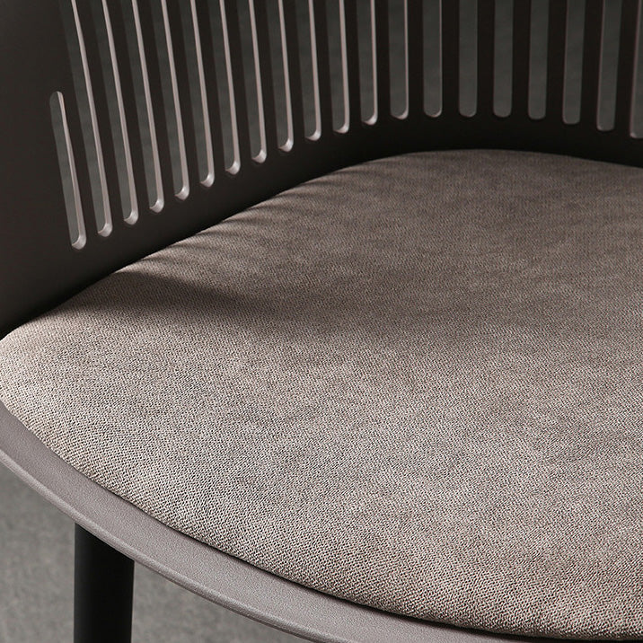 Contemporary Nordic Square Plastic Carbon Steel Frame Dining Chair Backrest Armrest For Dining Room