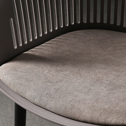 Contemporary Nordic Square Plastic Carbon Steel Frame Dining Chair Backrest Armrest For Dining Room