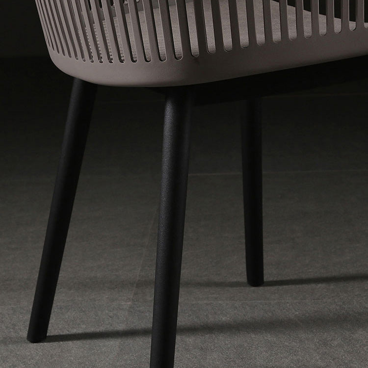 Contemporary Nordic Square Plastic Carbon Steel Frame Dining Chair Backrest Armrest For Dining Room