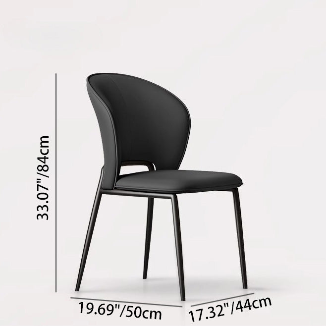 Contemporary Scandinavian Square Microfiber Leather Carbon Steel Dining Chair Wing Back For Dining Room
