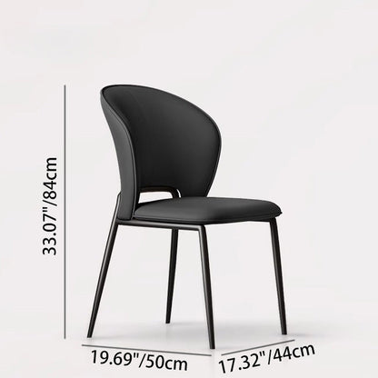 Contemporary Scandinavian Square Microfiber Leather Carbon Steel Dining Chair Wing Back For Dining Room