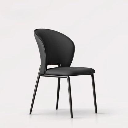 Contemporary Scandinavian Square Microfiber Leather Carbon Steel Dining Chair Wing Back For Dining Room