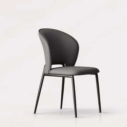 Contemporary Scandinavian Square Microfiber Leather Carbon Steel Dining Chair Wing Back For Dining Room