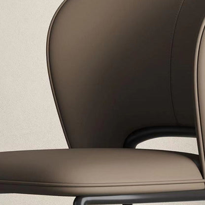 Contemporary Scandinavian Square Microfiber Leather Carbon Steel Dining Chair Wing Back For Dining Room