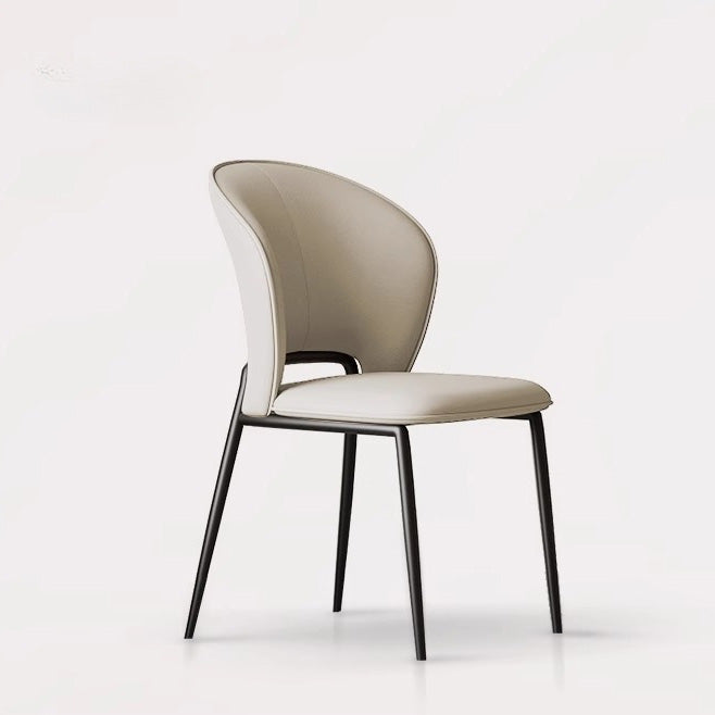 Contemporary Scandinavian Square Microfiber Leather Carbon Steel Dining Chair Wing Back For Dining Room