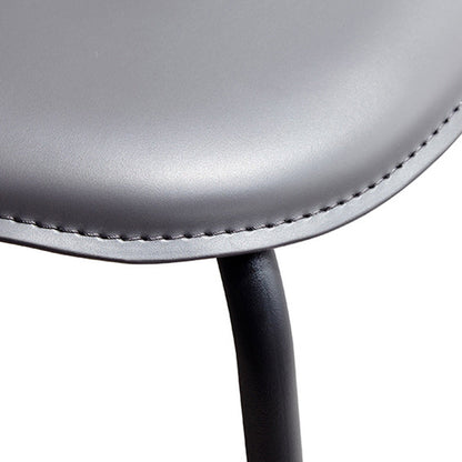 Contemporary Scandinavian Square Faux Leather Metal Legs Bar Stool Backrest Footrest For Dining Room