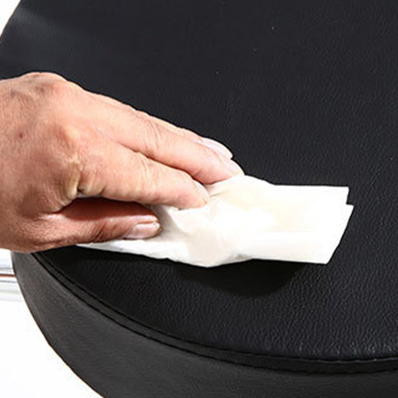 Contemporary Luxury Round PU Leather Metal Height Adjustable Swivel Bar Stool Footrest For Dining Room