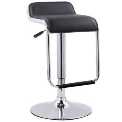Contemporary Nordic Square PU Leather Metal Height Adjustable Swivel Bar Stool Footrest For Dining Room