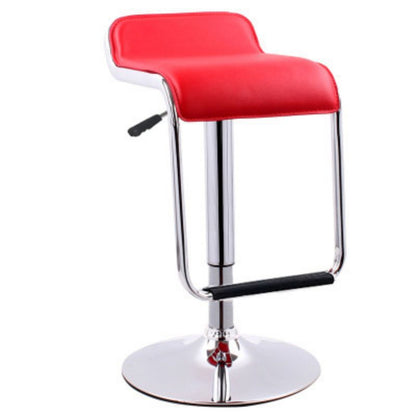 Contemporary Nordic Square PU Leather Metal Height Adjustable Swivel Bar Stool Footrest For Dining Room