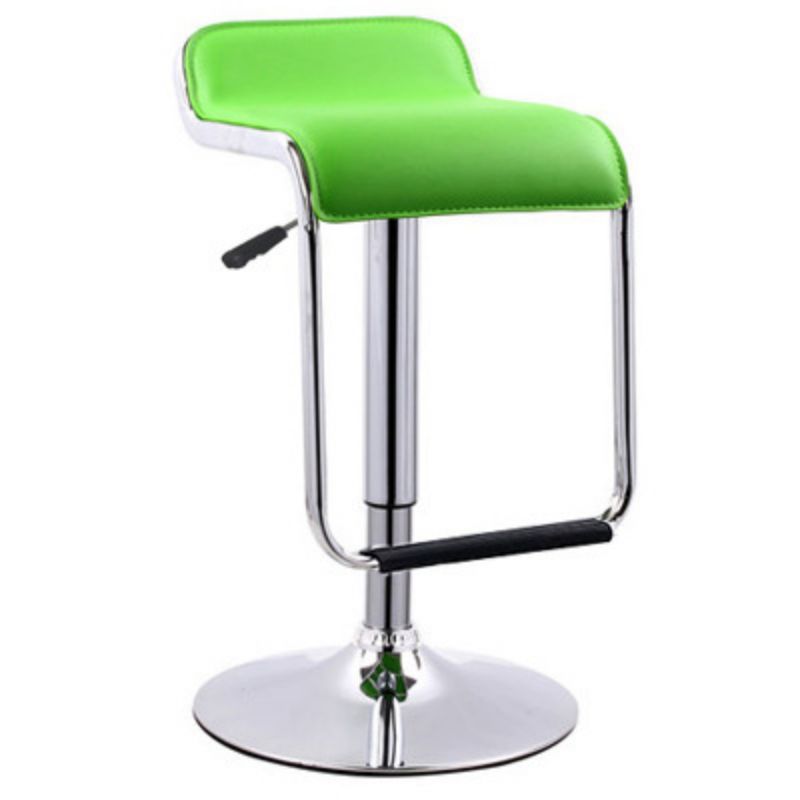 Contemporary Nordic Square PU Leather Metal Height Adjustable Swivel Bar Stool Footrest For Dining Room