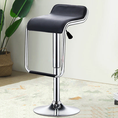 Contemporary Nordic Square PU Leather Metal Height Adjustable Swivel Bar Stool Footrest For Dining Room