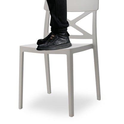 Modern Simplicity Square Plastic Stackable Dining Chair Backrest Armless For Dining Room