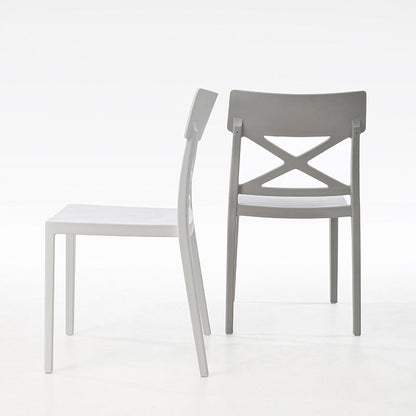 Modern Simplicity Square Plastic Stackable Dining Chair Backrest Armless For Dining Room