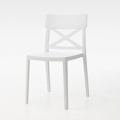 Modern Simplicity Square Plastic Stackable Dining Chair Backrest Armless For Dining Room